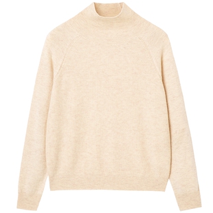 布景毛衣女冬季新品简约高领含羊毛针织衫打底衫上衣针织衫1685