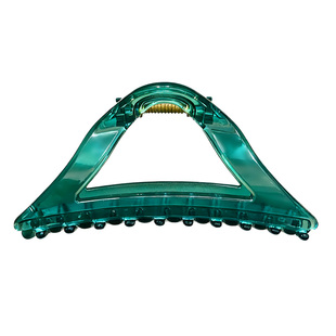 孔雀绿三角发夹女后脑勺盘发鲨鱼夹子发量多气质抓夹大号发卡头饰