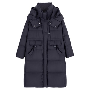 【商场同款】HPLY荷比俪2025冬新H型法式优雅中长款白鹅绒羽绒服