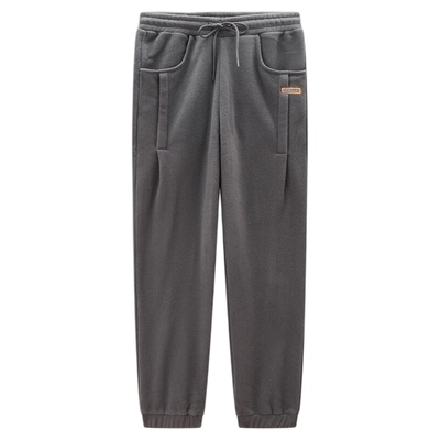 佐丹奴裤子女装摇粒绒针织品牌织标打褶松紧腰束脚卫裤 05413861