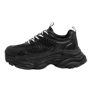 环球厚底增高黑色老爹鞋女2026年新款夏季薄款网面透气休闲运动鞋