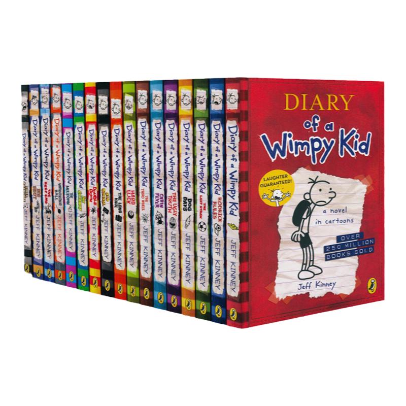 小屁孩日記英文原版 Diary of a Wimpy Kid 小屁孩日記1-17冊 Jeff Kinney 兒童英語小說小學(xué)生課外讀物幽默漫畫章節(jié)書
