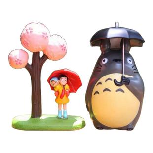 龙猫公仔清新汽车摆件绿树粉树打伞小月虎头帽小梅可爱车内装饰
