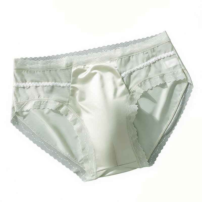 男士蕾丝三角内裤伪娘性感蕾丝花边3D立体囊袋冰丝滑无痕凉感透气
