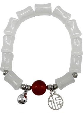 复古中式竹节吊坠手链闺蜜手饰女