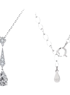 右手等待女S925银莫桑石原创项链