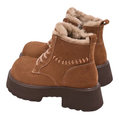 星期六厚底马丁靴女款加绒短靴女