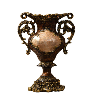 欧式奢华仿真花瓶摆件客厅电视柜餐桌干花插花美式中式复古装饰品