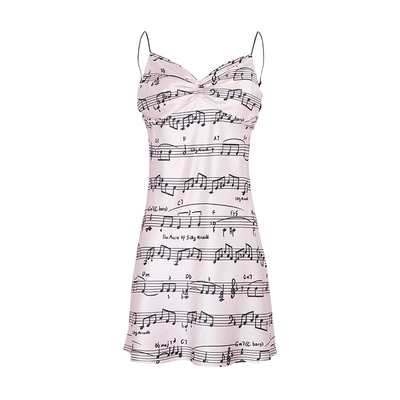 SILKYMIRACLE真丝音符吊带睡裙