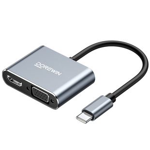 达而稳 typec转hdmi接头vga拓展坞扩手机电脑连接电视投影仪转换器适用笔记本苹果macbook安卓平板ipad投屏