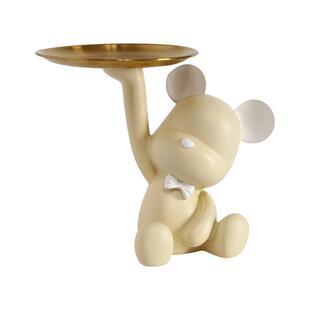 暴力熊装放糖果盘子前台接待酒店铺吧台零食水果盘盒轻奢托盘摆件