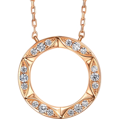 「恒」系列18K金六芒星钻石项链