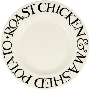 Emma Bridgewater黑吐司10.5英寸盘子釉下彩餐盘新emmabrigewater