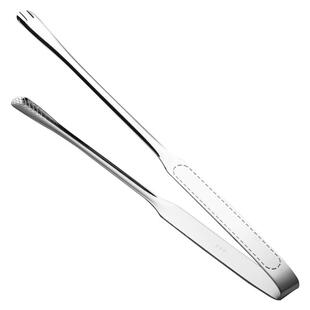 onlycook 316不锈钢韩式烤肉夹子厨房加长煎牛排烧烤夹防滑防烫