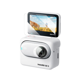 适用影石Insta360go3钢化膜拇指相机影石360 Go3S钢化膜相机膜go3S屏幕保护膜硅胶套影石go3配件保护套