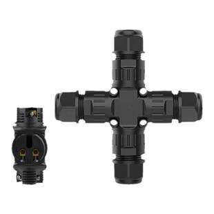 惟兴IP68防水连接器四通转接头M20X接头2/3芯防水接线端子可定制