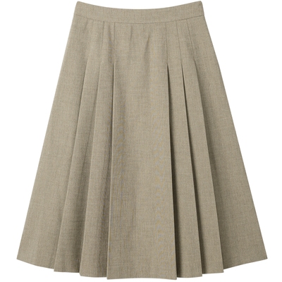 太平鸟女装冬季简约休闲通勤优雅长百褶裙A1GFE4211