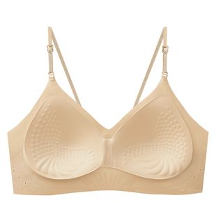 可挂脖隐形粉底液闪光肩带内衣女大U美背露背一体式固定杯文胸罩