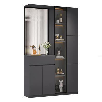 玄关柜鞋柜一体入户正对门客厅沙发挡柜欧式玻璃屏风隔断柜置物架