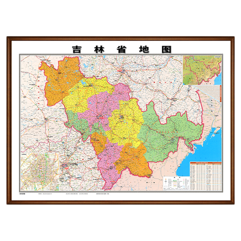 2025新款吉林省地图装饰画挂画