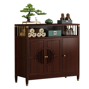 玄关柜入户正对门轻奢新中式茶水柜杂物置物架靠墙厨房橱柜餐边柜