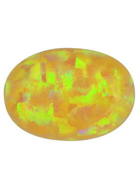 黄色绿彩椭圆形欧泊 蛋形平底素面人造澳宝黄色系裸石OPAL OP28