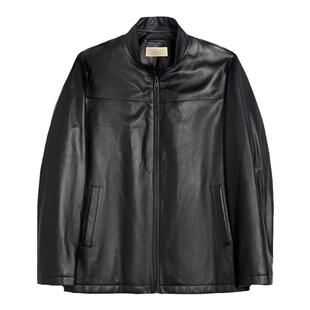 GORNIA/格罗尼雅男士皮衣羊皮时尚百搭防风温暖舒适小立领皮夹克