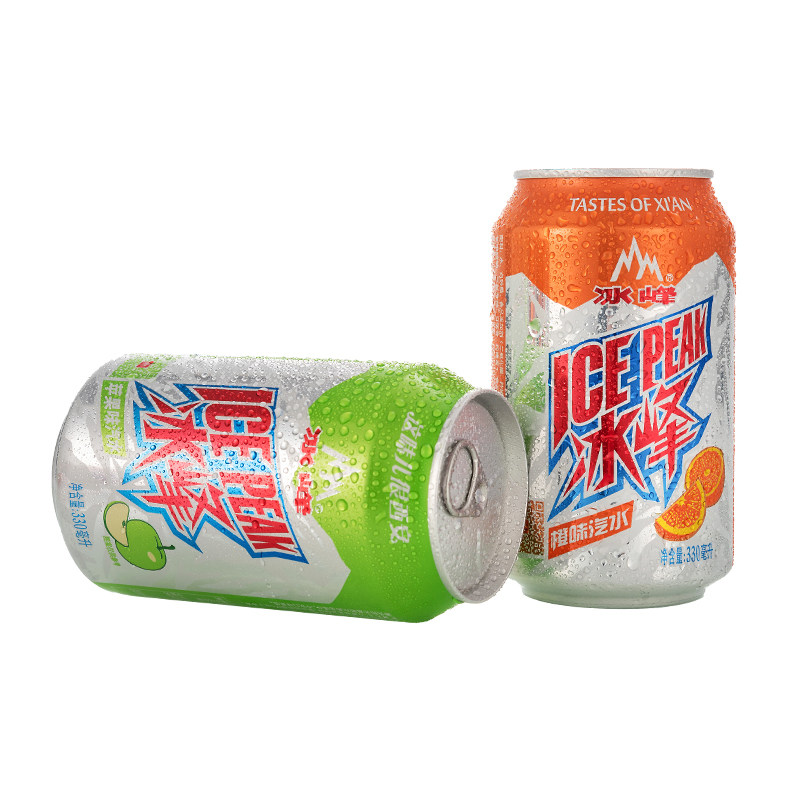 冰峰橙味苹果味双拼汽水12罐