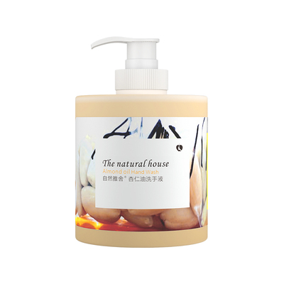 自然雅舍杏仁油洗手液泡沫丰富清洁花香馥郁400ml按压瓶家用