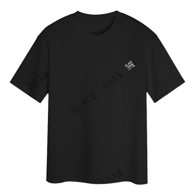 BLACK ADAM 刺绣短袖T恤黑白简约ZL8801纯色新款单穿男士休闲