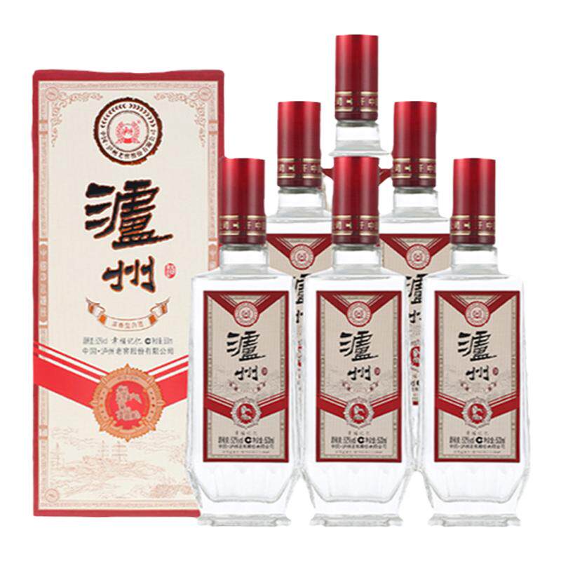 泸州酒52度浓香型白酒6瓶整箱