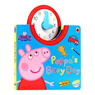 粉红猪小妹忙碌的一天 时钟书英文原版绘本 Peppa Pig Peppa's Busy Day 时间观念认知书小猪佩奇英语读物 启蒙早教亲子互动书籍