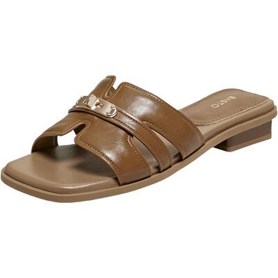 百思图2026夏季粗跟一字拖女款