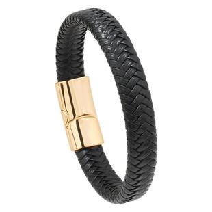 时尚男士手绳金色扁扣男手环刺青12mm宽面手表链穿黄金手牌半成品