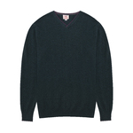 鹿王羊绒衫男士100纯多色新款V领平针简约保暖柔软舒适打底套头衫