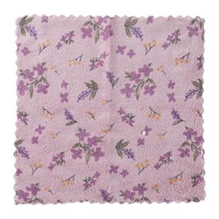 厨房专用强力吸水不掉毛抹布珊瑚绒家用印花加厚不沾油毛巾洗碗布