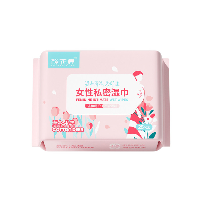 棉花鹿女性湿巾25片装