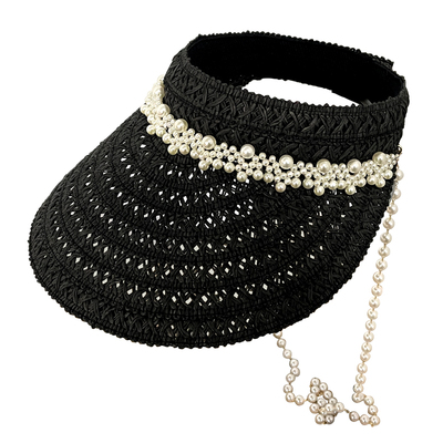 imagine6度假草帽手工珍珠空顶帽