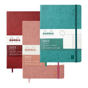 rhodia罗地亚日历笔记本2025年计划本一周一页自律打卡日程本硬皮本高级可定制logo记事本高颜值本子