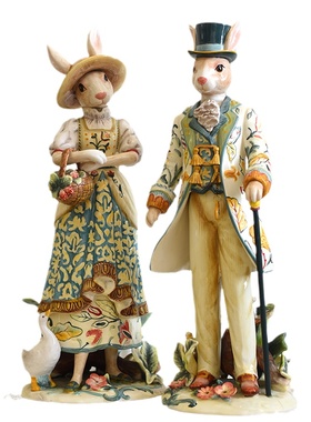 FF陶瓷摆件兔男先生女小姐