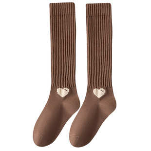 袜子女长筒袜秋冬季纯色棉袜吸汗显瘦小腿袜女士配乐福鞋高筒长袜