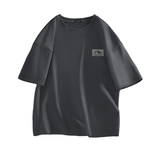 GV真维斯男款短袖t恤夏季新款灰色高级感纯棉上衣中国风衣服男装C