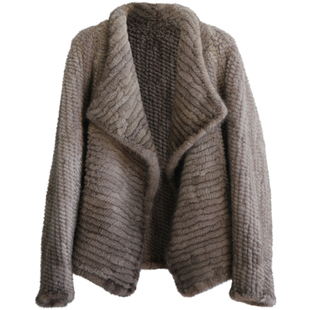 2025款进口水貂双面编织皮草外套年轻款时尚翻领开衫水貂外套裘皮