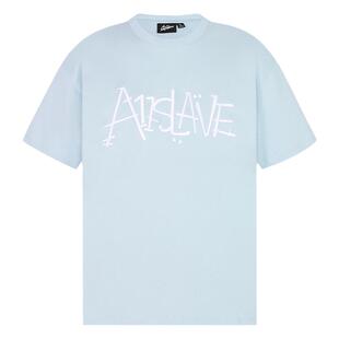 A11SLAVE涂鸦字母绣花运动情侣美式短袖t恤男女街头潮牌休闲上衣
