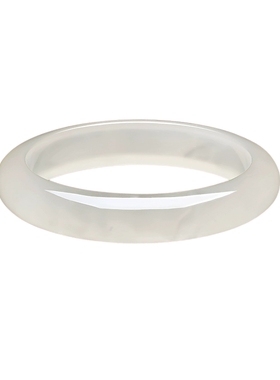 周六福香槟白玉髓手镯宽条新中式高贵国风圣诞礼物送妈妈送女生