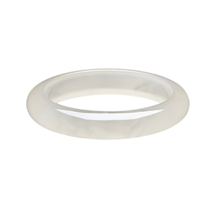 周六福香槟白玉髓手镯宽条新中式高贵国风本命年礼物送妈妈送女生