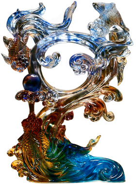 美容院开张大吉礼物琉璃鱼摆件