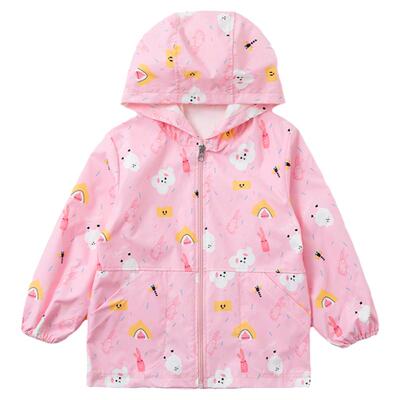 女童防水长袖罩衣秋冬小孩羽绒服护衣洋气外穿画画宝宝吃饭围衣兜