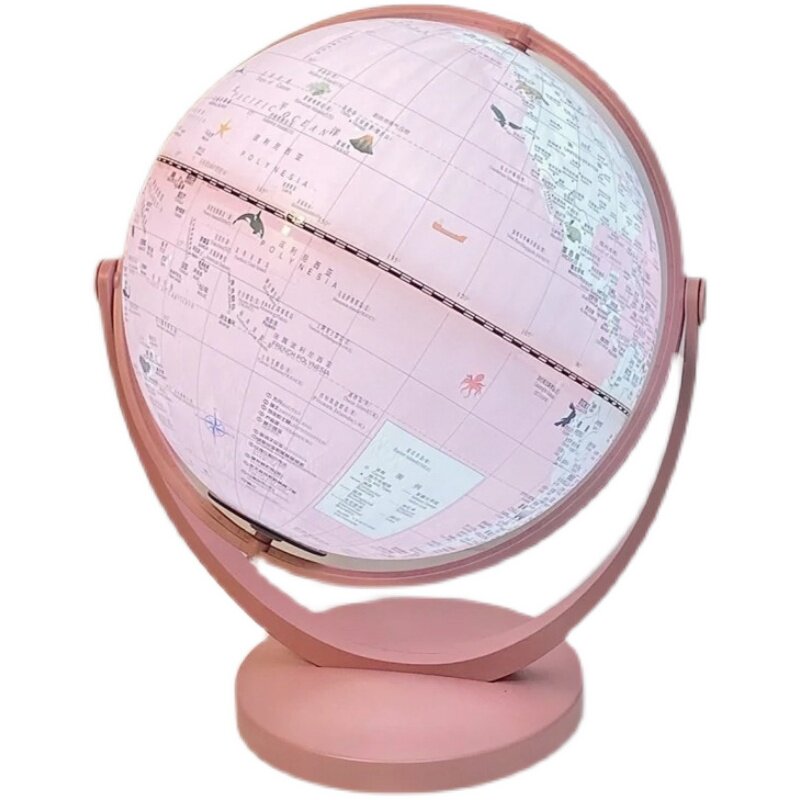 ins风高颜值发光粉色少女心地球仪小夜灯3d立体世界地图生日礼物