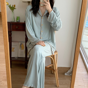 产后哺乳家居服怀孕期5月份6春秋孕妇睡衣 珈莹莫代尔月子服夏薄款